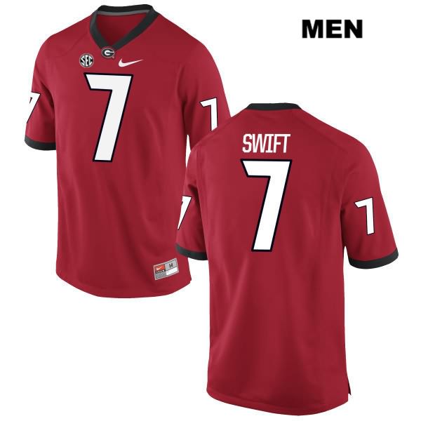 Georgia Bulldogs Men's DAndre Swift #7 NCAA Authentic Red Nike Stitched College Football Jersey GJH4856GY